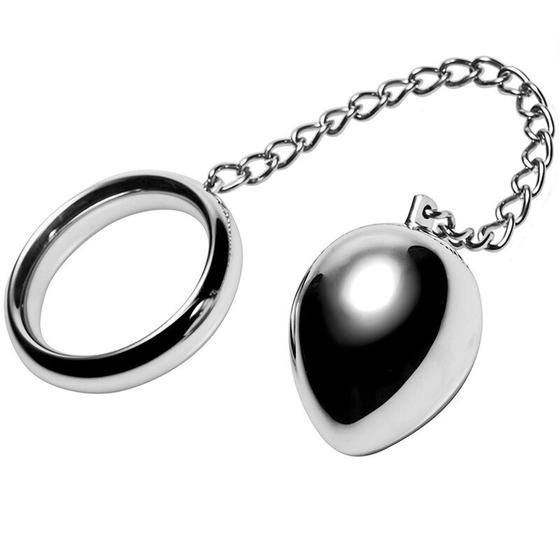 Anillo anal METAL HARD con cadena y bola de metal