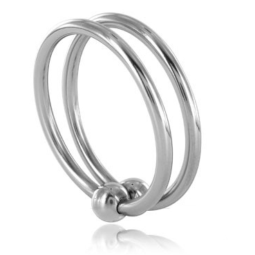 Anillo para el pene METAL HARD sin vibración con dos anillos de acero, 30 mm