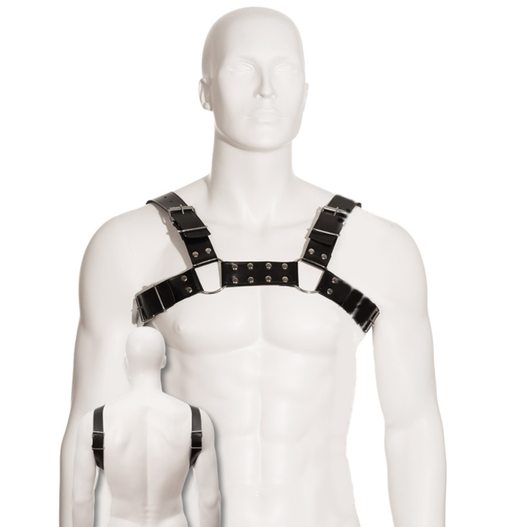 Arnés LEATHER BODY para hombre de cuero negro