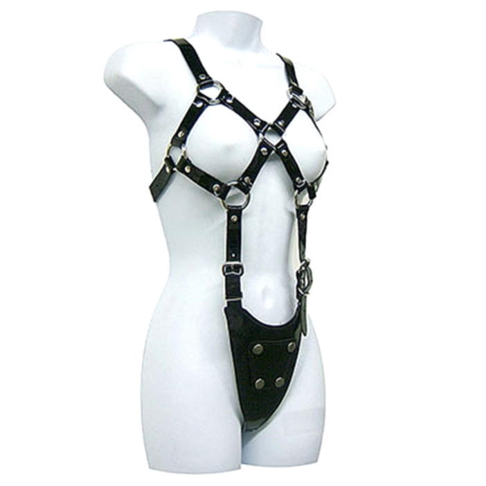 LEATHER BODY Exposed Body Woman, arnés corporal de cuero para mujer