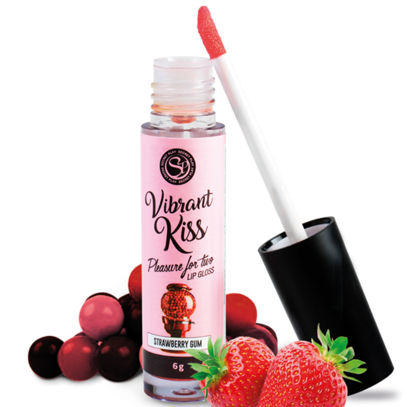 Brillo de labios Secretplay Vibrant Kiss con sabor a chicle de fresa