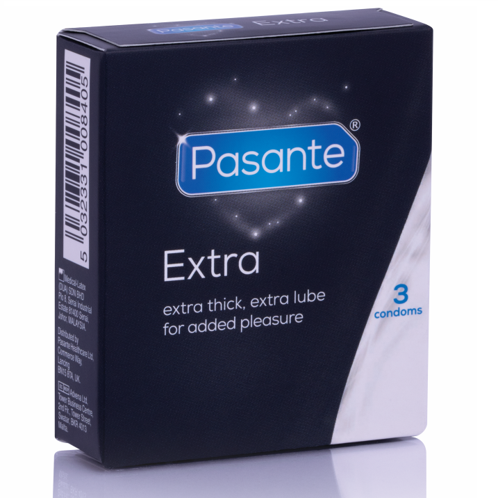 Preservativos Pasante Extra Thick, 3 unidades