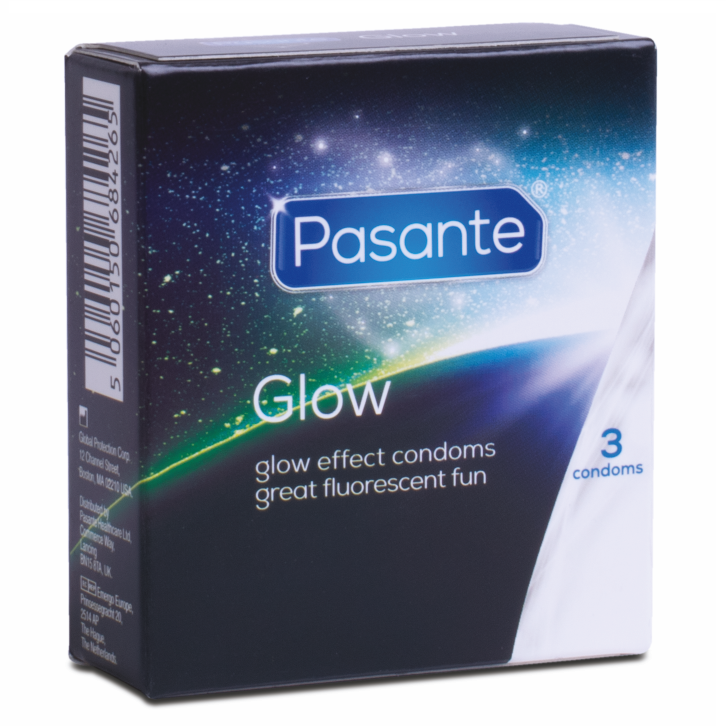 Preservativos PASANTE Glow in the Dark, 3 unidades