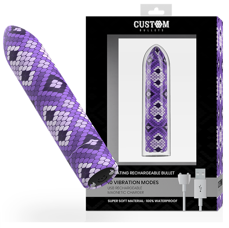 Minivibrador CUSTOM BULLETS Snake con 10 modos de vibración