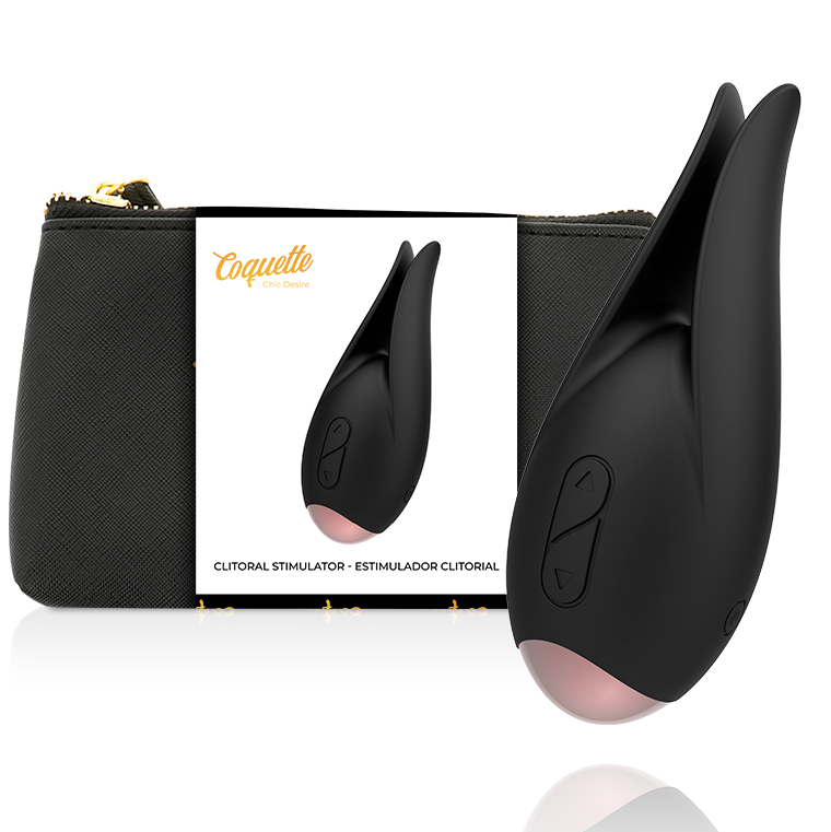 Estimulador de clítoris Coquette Chic Desire con flor dorada