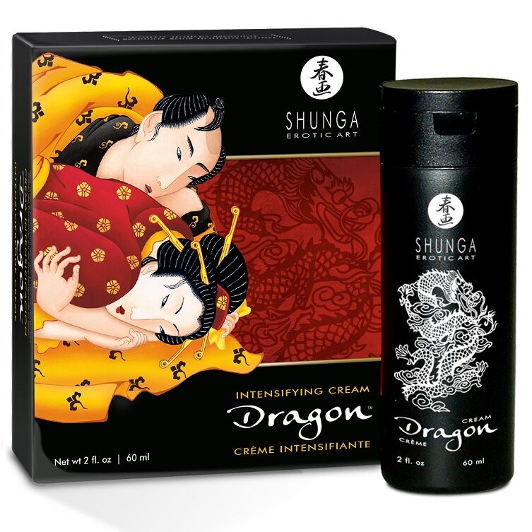 Crema Shunga Dragon con sabor a fresa y menta, 60 ml