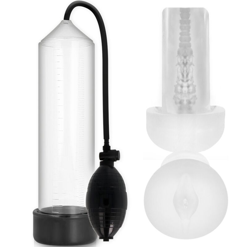 PUMP ADDICTED RX3 bomba de pene con Pleasure Sleeve, transparente