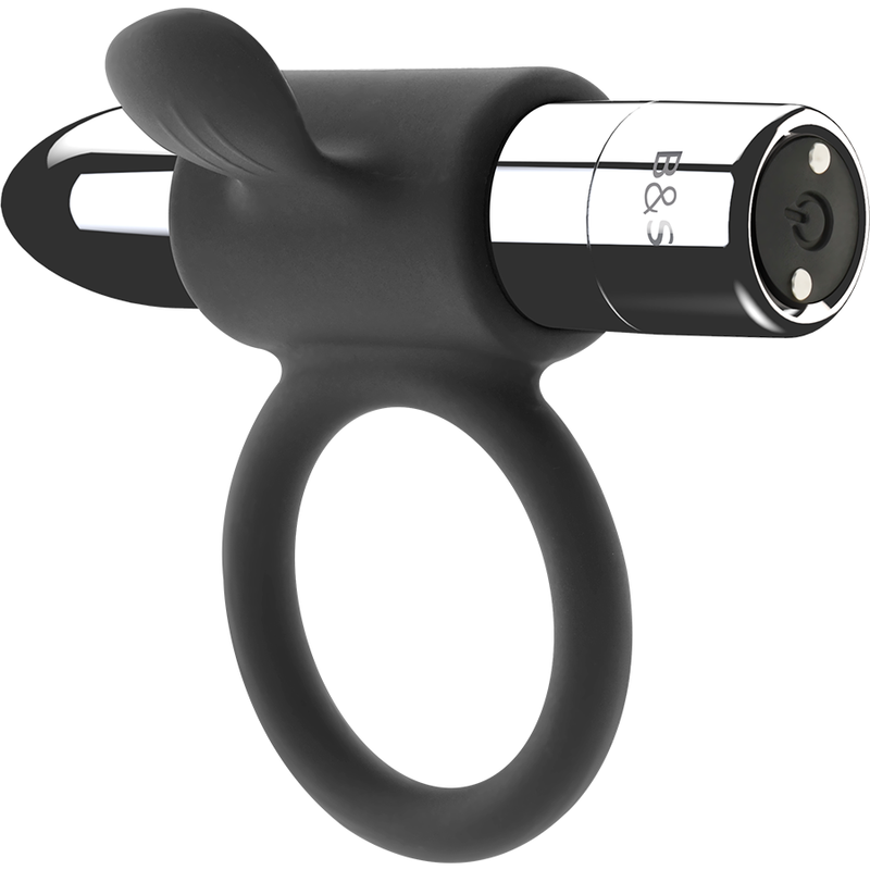 Anillo vibrador de silicona recargable por USB, resistente al agua, para parejas BLACKSILVER