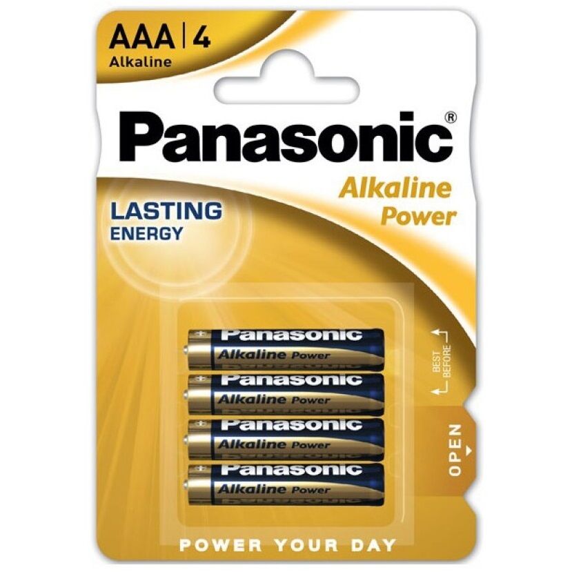 Pilas AAA LR03 de 1,5 V para mandos a distancia y juguetes, pack de 4 PANASONIC