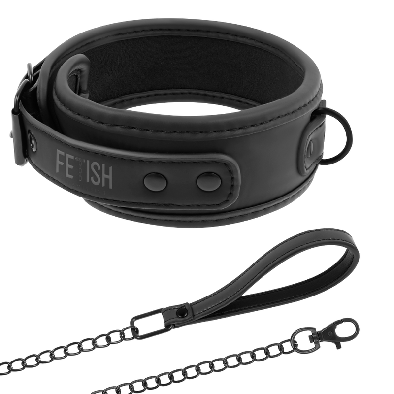 Collar BDSM Fetish Submissive con cadena y correa