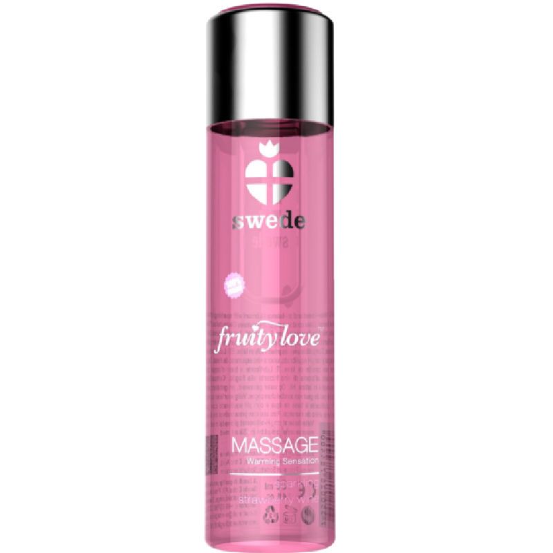 Aceite de masaje con efecto calor SWEDE Fruity Love, aroma a fresa, 120 ml