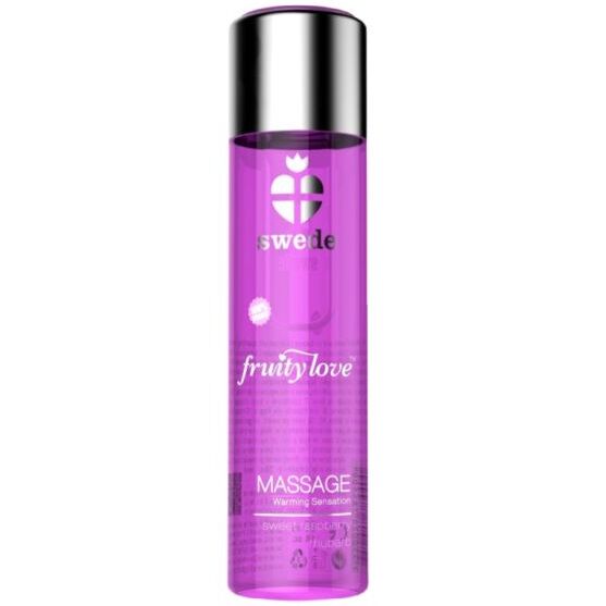 Aceite de masaje SWEDE Fruity Love con efecto calor, frambuesa y ruibarbo, 60 ml