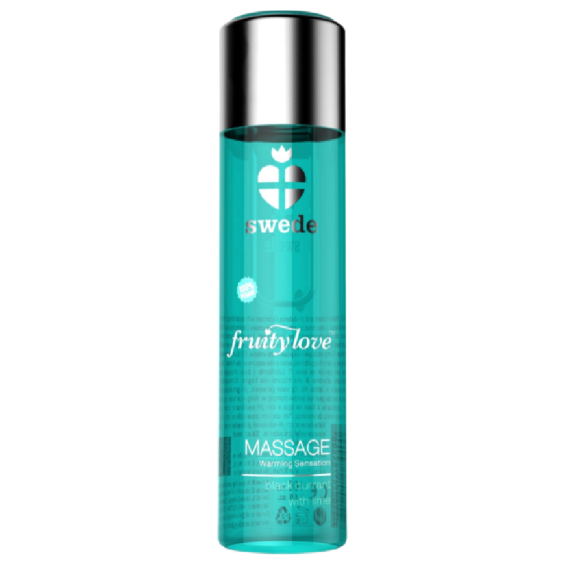 Aceite de masaje SWEDE Fruity Love con efecto calor, grosella negra y lima, 120 ml