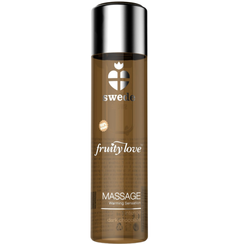 Aceite de masaje SWEDE Fruity Love con efecto calor, chocolate negro, 120 ml