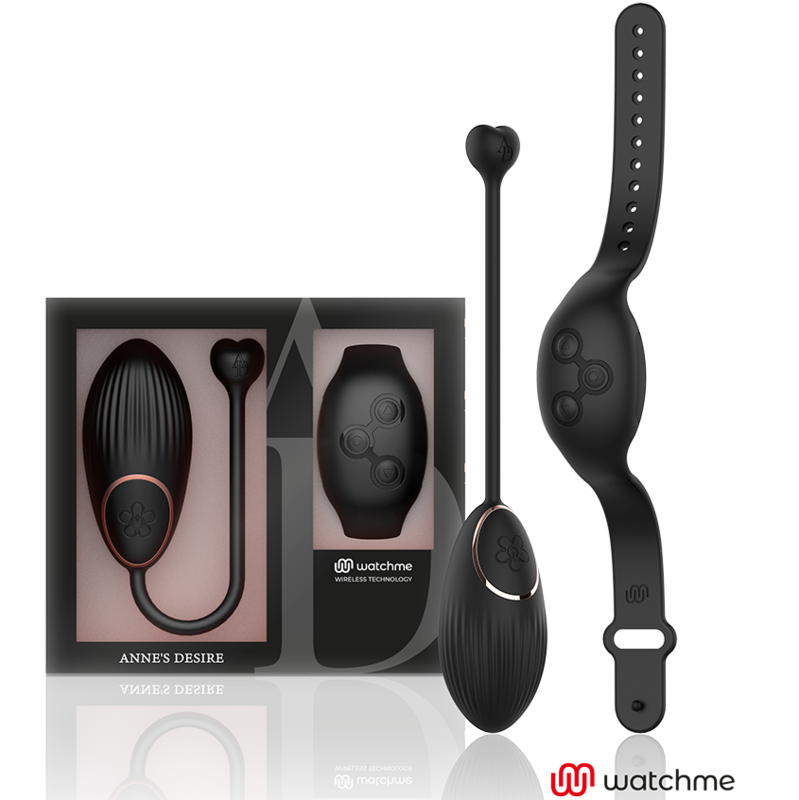 Huevo vibrador ANNE'S DESIRE WATCHME con mando a distancia, negro