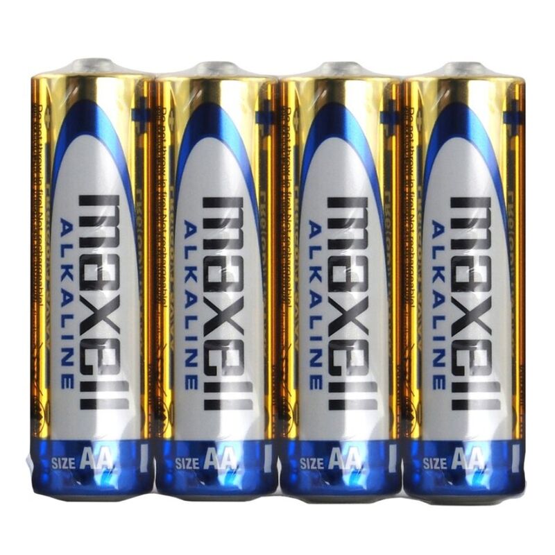 Pilas AA LR6 alcalinas, paquete de 4, alto rendimiento y larga vida útil en almacenamiento MAXELL