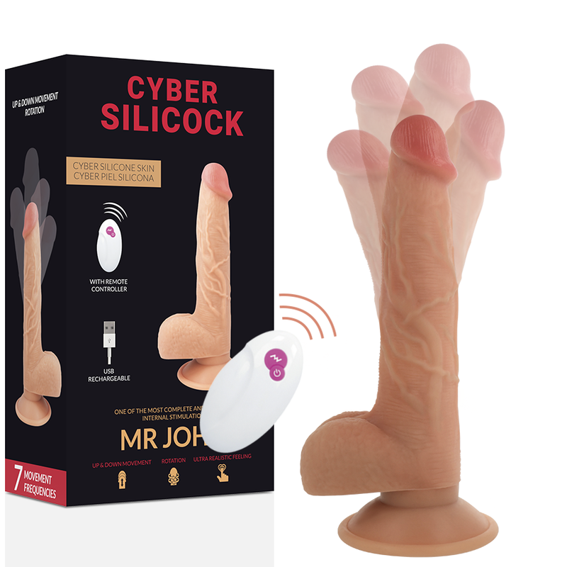 Vibrador realista CYBER SILICOCK Mr John con mando a distancia