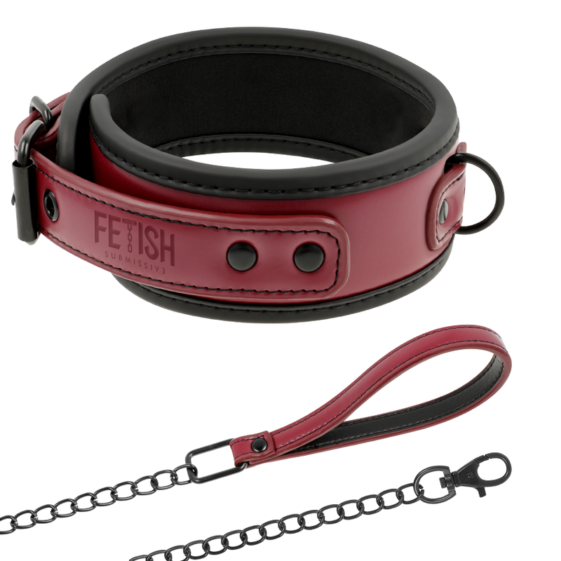 Collar BDSM Fetish Submissive Dark Room con correa