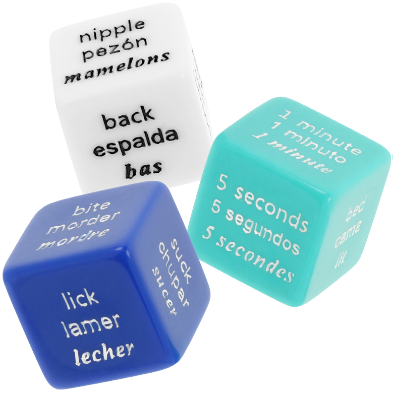 Dados eróticos WATERFEEL con tres dados y bolsa